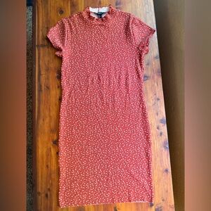 Forever 21 Red Mini Dress with White Dot Print